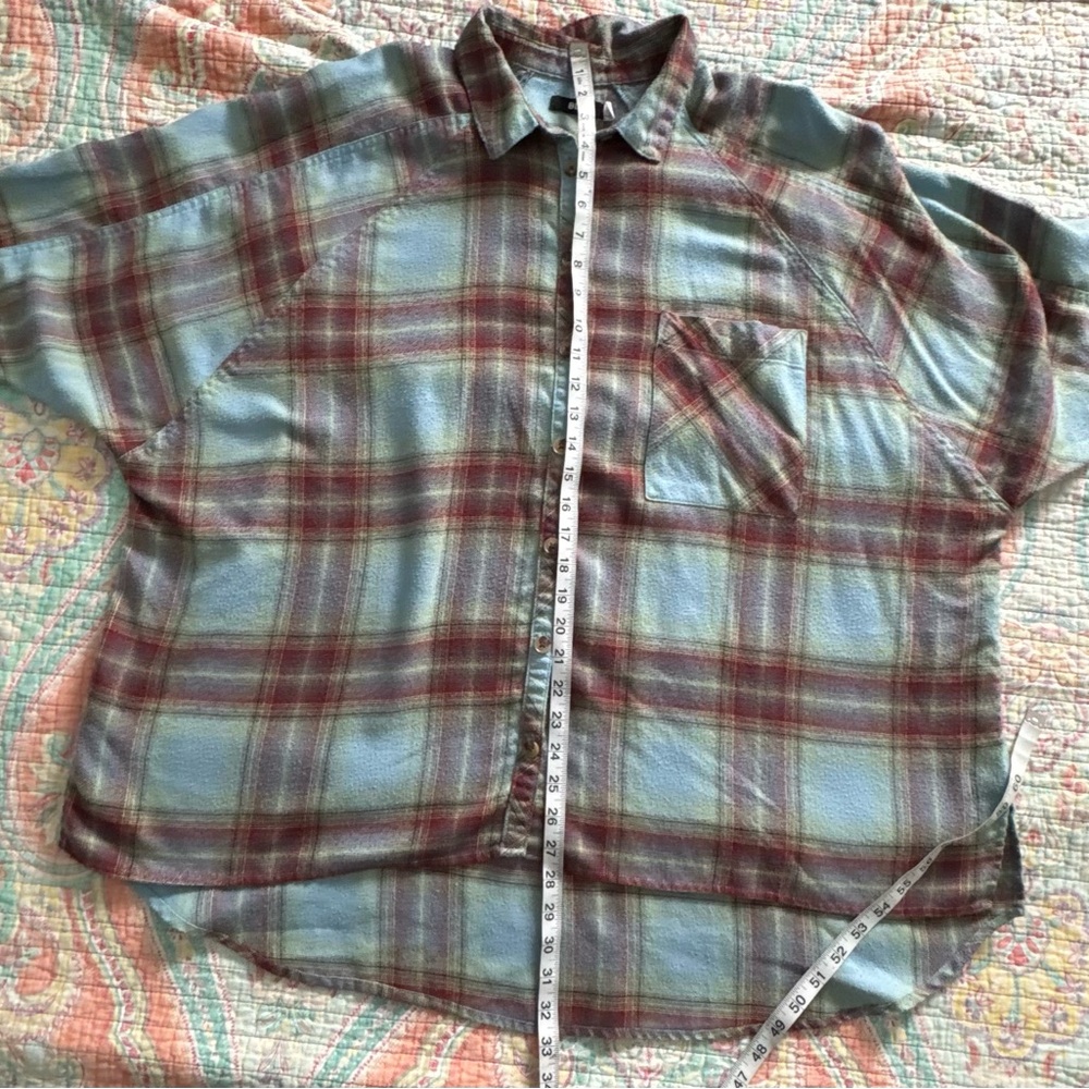 BDG Oversized Plaid Button Down Shirt Grunge Flannel L - Picture 4 of 6